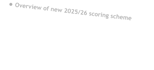 •	Overview of new 2025/26 scoring scheme